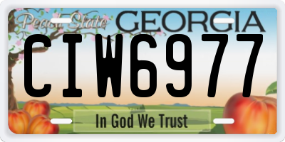 GA license plate CIW6977