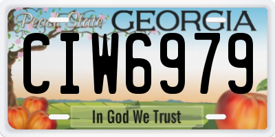 GA license plate CIW6979