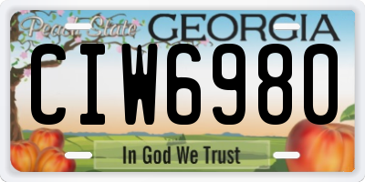 GA license plate CIW6980