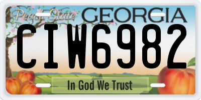 GA license plate CIW6982
