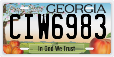 GA license plate CIW6983