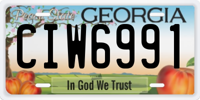 GA license plate CIW6991