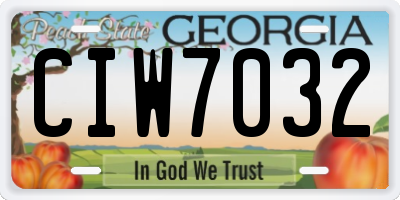 GA license plate CIW7032