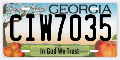 GA license plate CIW7035