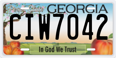 GA license plate CIW7042