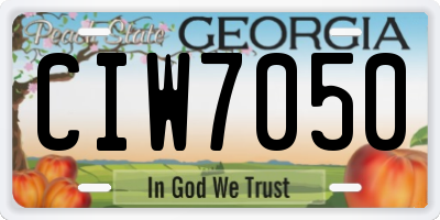 GA license plate CIW7050
