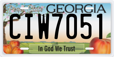 GA license plate CIW7051