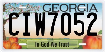 GA license plate CIW7052