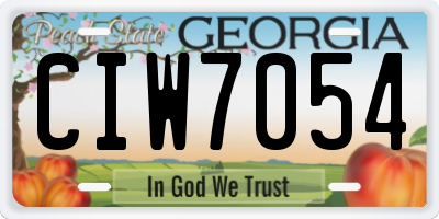 GA license plate CIW7054