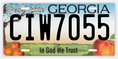 GA license plate CIW7055
