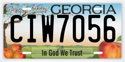 GA license plate CIW7056