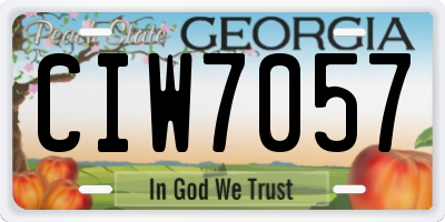GA license plate CIW7057