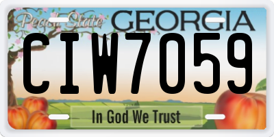 GA license plate CIW7059