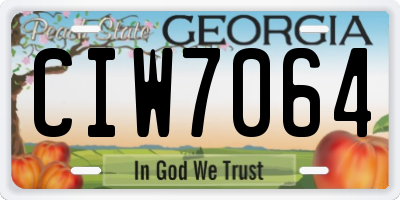 GA license plate CIW7064