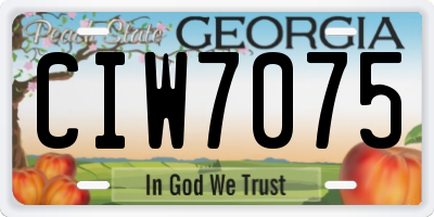 GA license plate CIW7075