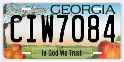 GA license plate CIW7084
