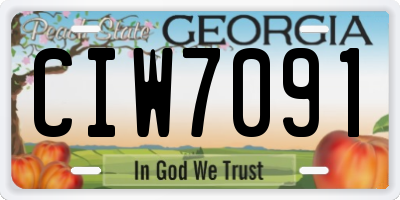 GA license plate CIW7091