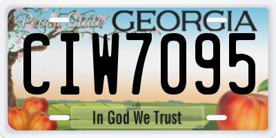 GA license plate CIW7095