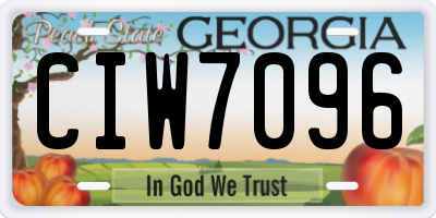 GA license plate CIW7096