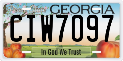 GA license plate CIW7097