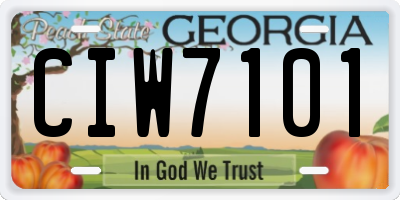 GA license plate CIW7101