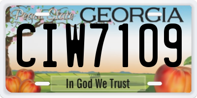 GA license plate CIW7109
