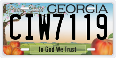 GA license plate CIW7119