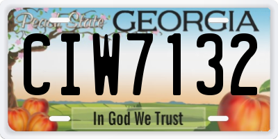 GA license plate CIW7132