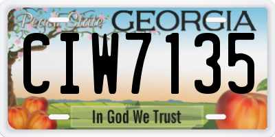 GA license plate CIW7135
