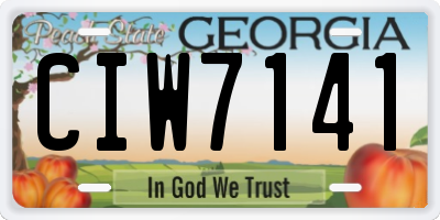 GA license plate CIW7141