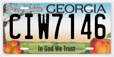 GA license plate CIW7146
