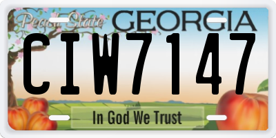 GA license plate CIW7147