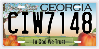 GA license plate CIW7148