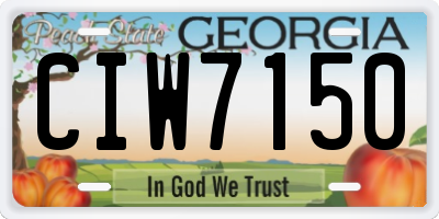 GA license plate CIW7150