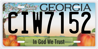 GA license plate CIW7152