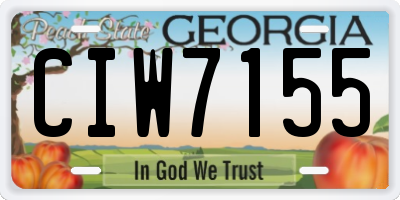 GA license plate CIW7155