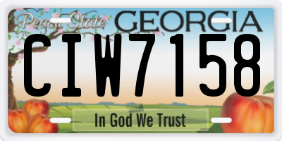 GA license plate CIW7158