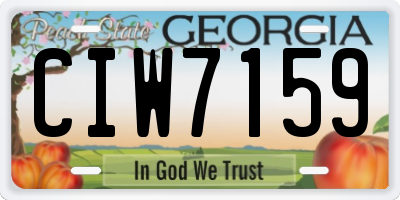 GA license plate CIW7159