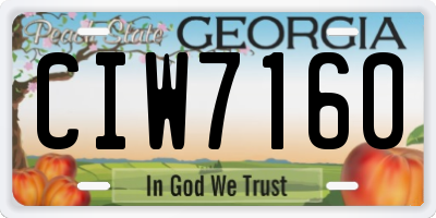GA license plate CIW7160