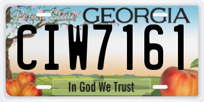 GA license plate CIW7161