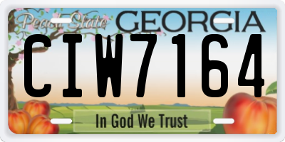 GA license plate CIW7164