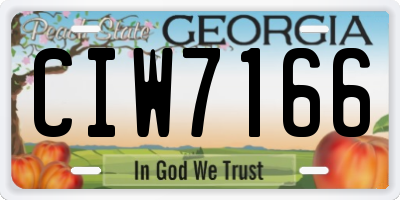 GA license plate CIW7166