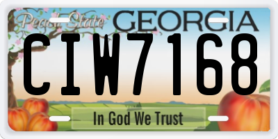 GA license plate CIW7168