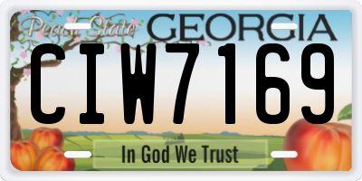 GA license plate CIW7169