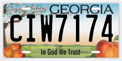 GA license plate CIW7174