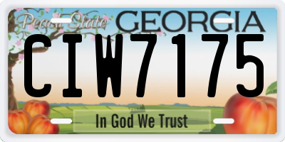 GA license plate CIW7175