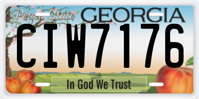 GA license plate CIW7176