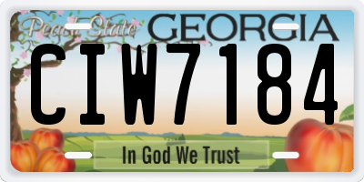 GA license plate CIW7184