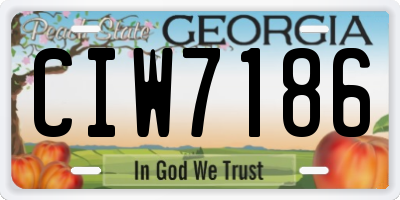 GA license plate CIW7186