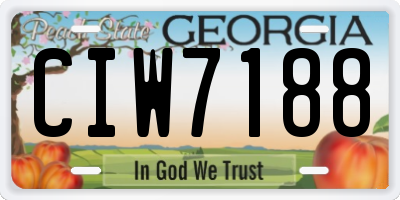 GA license plate CIW7188